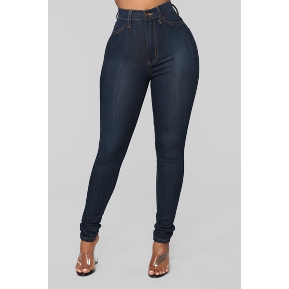 Fashion Nova Denim - Classic Dark Washed High Waist Skinny Jeans